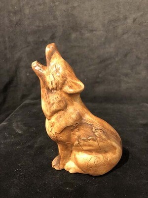 &quot;WOLF&quot; Petroglyph Pottery 6.5 x 4