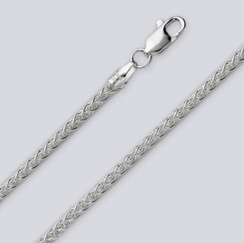 SS 2.6MM WHEAT CHAIN, Size: 16&quot;
