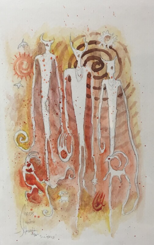 &quot;SINGERS&quot; watercolor