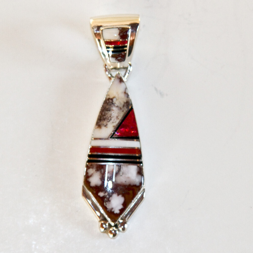 SILVER INLAY PENDANT NAVAJO-C.WEBSTER