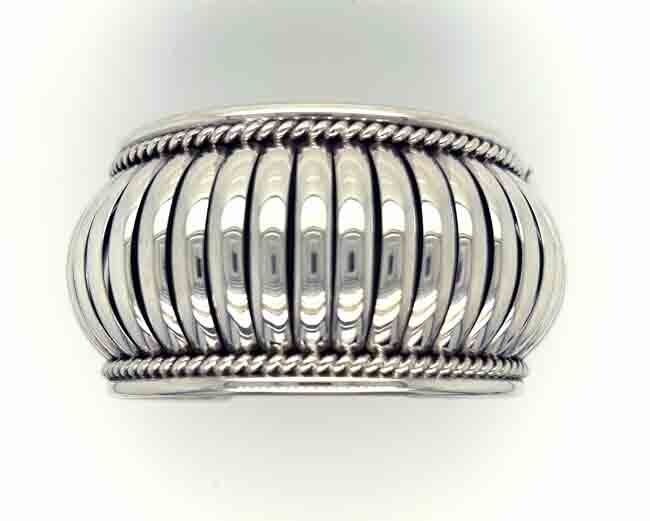 SILVER BUBBLE CUFF BRACELET NAVAJO - THOMAS CHARLEY