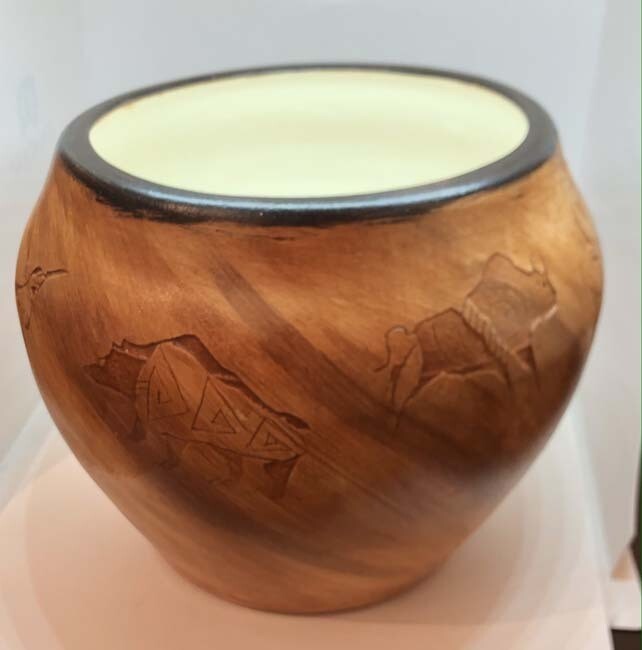&quot;SHAMAN SONG&quot; Petroglyph Pottery 6.5 x 8