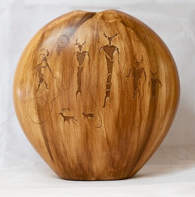 &quot;NAVAJO MEMORIES&quot; Petroglyph Pottery 12x12