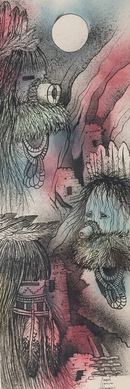 &quot;CLIFF WIND&quot; watercolor &amp; ink