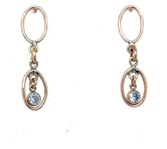 GOLD-FILLED OVAL & CZ EARRINGS GOLD-FILLED OVAL & CZ EARRINGS