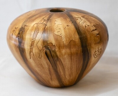 &quot;LARGE SEED POT&quot; Petroglyph Pottery 8x6.5