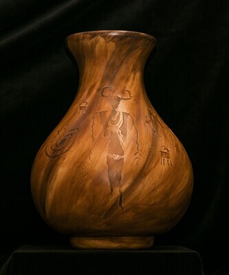 &quot;ANCIENT WRITINGS&quot; Petroglyph Pottery 15x9