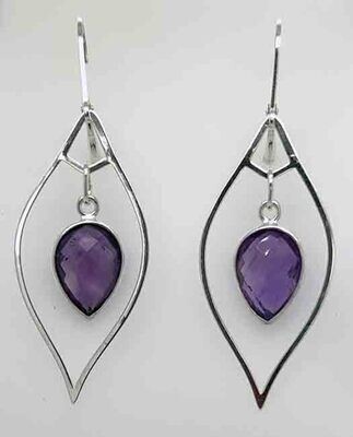 SILVER AMETHYST EARRINGS