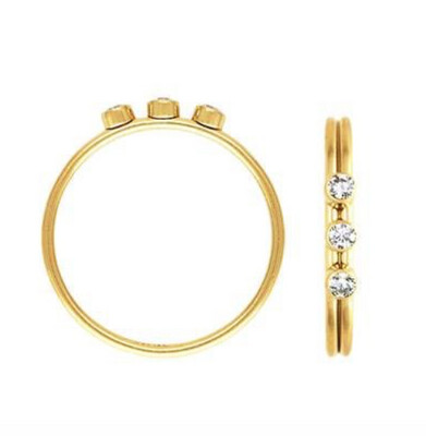 GOLD FILLED 2MM 3CZ RING