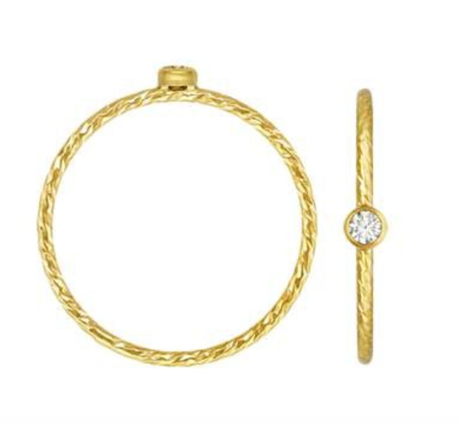 GOLD FILLED 2MM TX CZ RING