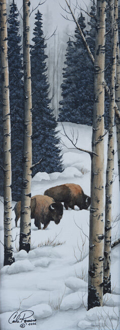 WINTER ASPEN BISON  33&quot; x 12&quot;