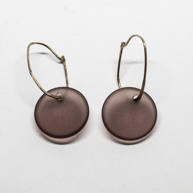 SILVER SEA GLASS LAVENDER EARRINGS SILVER SEA GLASS LAVENDER EARRINGS