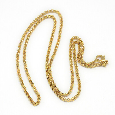 GOLD STAINLESS 2MM ROLO CHAIN FJN41