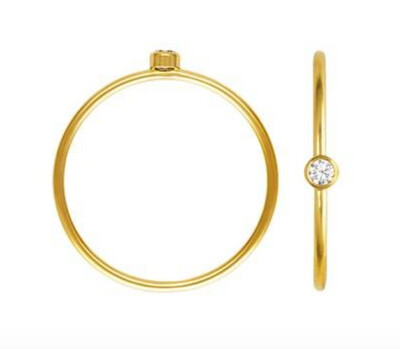 GOLD FILLED 2MM CZ RING