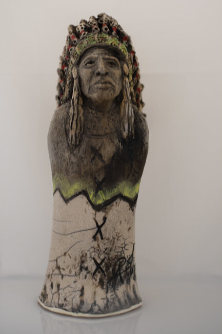 CHIEF MEDICINE MAN 9x3 Clay Sculpture
