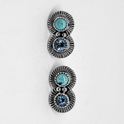 SILVER EARRINGS  NAVAJO- S. JAKE