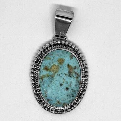 SILVER TURQUOISE PENDANT NAVAJO-JAN MARIANO