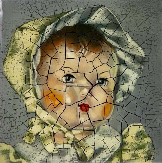 &quot;I&#39;M FINE XVI&quot; 12X12 MIXED MEDIA PAINTING