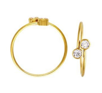 GOLD FILLED DB 3MM CZ RING