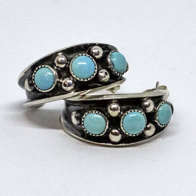 SILVER EARRINGS NAVAJO-PAUL LARGO