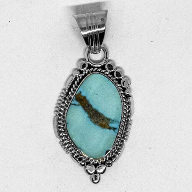 SILVER PENDANT TURQUOISE NAVAJO - DANIEL BENALLY