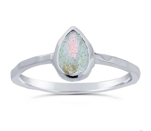 SILVER LABRADORITE RING ASR01 8