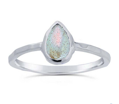 SILVER LABRADORITE RING ASR01 8