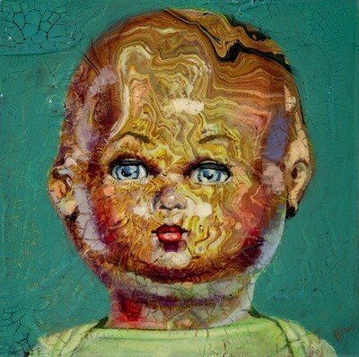 &quot;INTEGRATION IV&quot; 12X12 MIXED MEDIA PAINTING