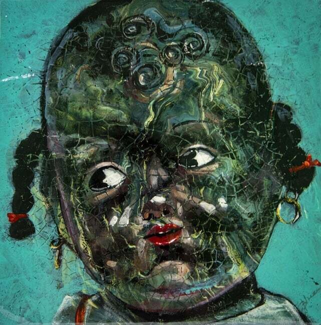 &quot;INTEGRATION II&quot; 12X12 MIXED MEDIA PAINTING