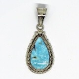 SILVER TURQUOISE PENDANT NAVAJO - SAMUEL YELLOWHAIR