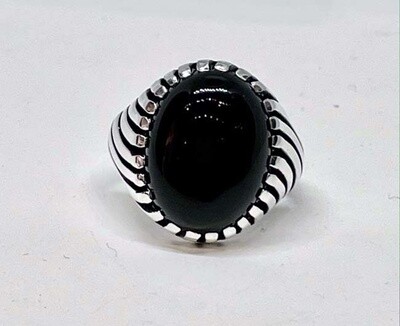 SILVER ONYX RING KWH97