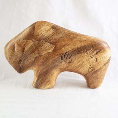 &quot;BISON TALES&quot; Petroglyph Pottery 6x9