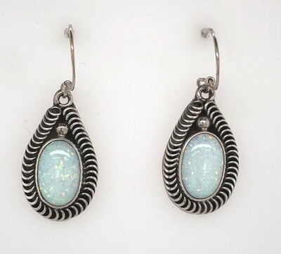 SILVER OPAL EARRING NAVAJO-RB