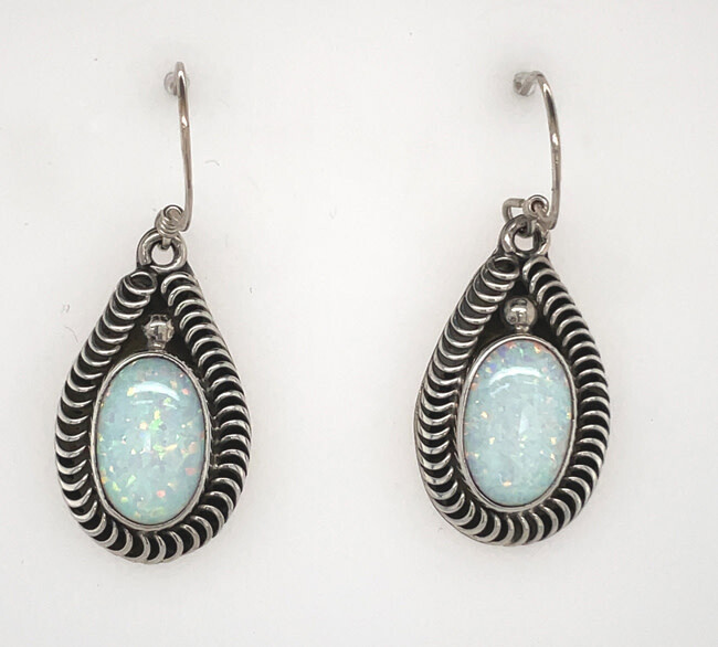 SILVER OPAL EARRING NAVAJO-RB