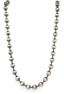 SILVER 4MM OXIDIZED BEAD CHAIN 16