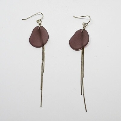 SILVER SEA GLASS EARRINGS