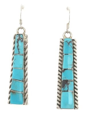 SILVER TURQUOISE EARRINGS NAVAJO - AN