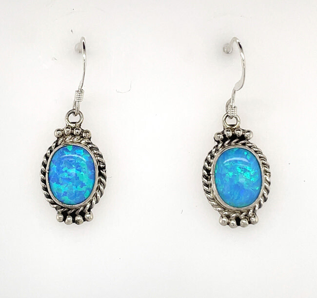 SILVER OPAL EARRINGS NAVAJO-JAN MARIANO