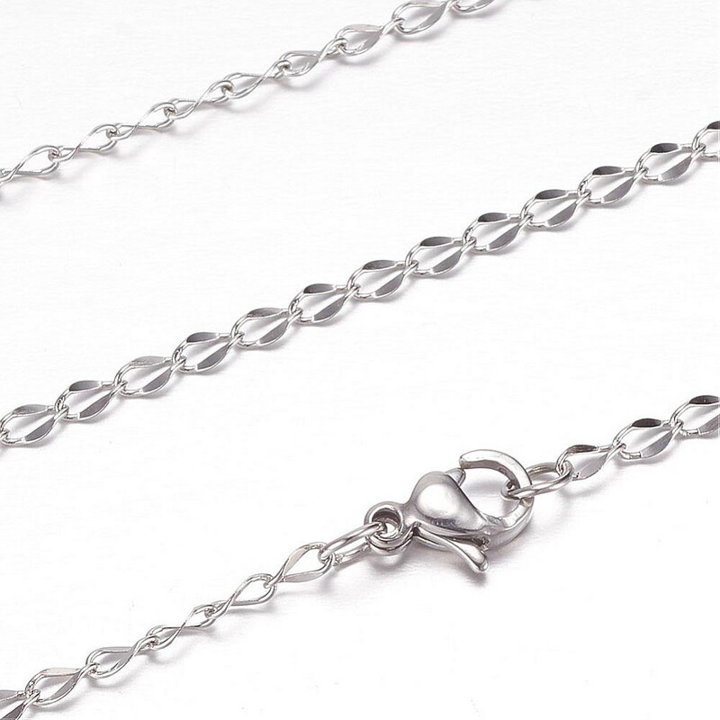 SILVER STAINLESS 2MM DIAMOND CUT CHAIN 