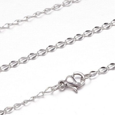 SILVER STAINLESS 2MM DIAMOND CUT CHAIN 