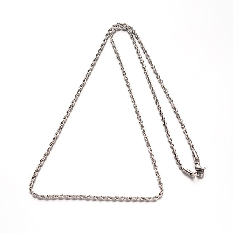 SILVER STAINLESS 2.5MM ROPE CHAIN 