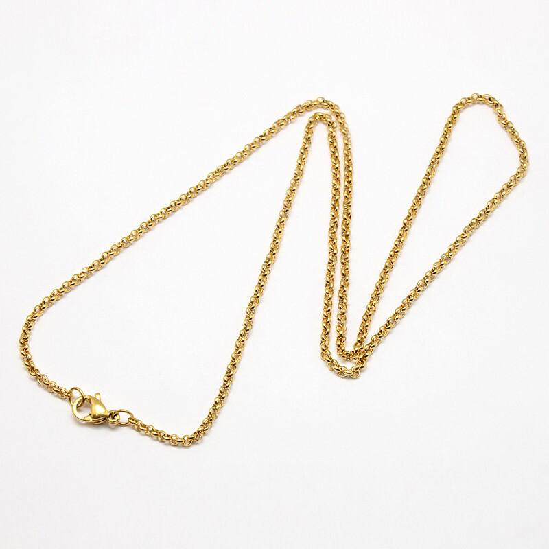 GOLD STAINLESS 2MM ROLO CHAIN 