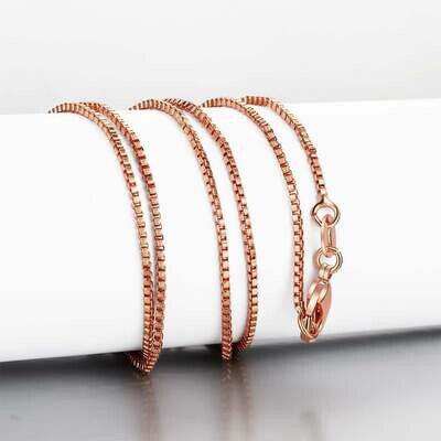 ROSE STAINLESS 1MM BOX CHAIN 