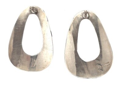 SILVER EARRINGS NAVAJO - T SINGER