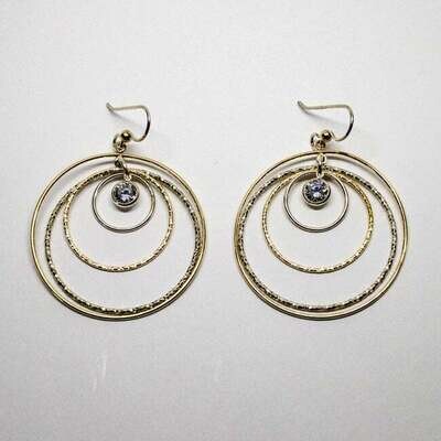 ROSE & GOLD FILLED & SILVER EARRING ASE59