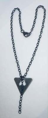 SILVER TEXTURED NECKLACE ASN68