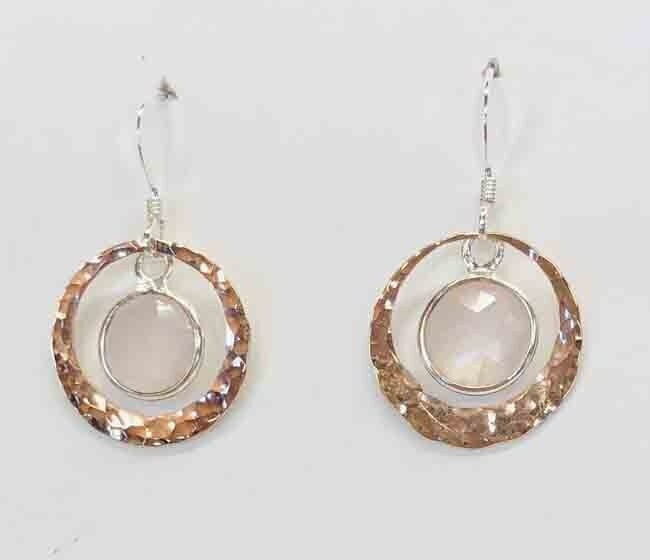 MIXED METALS QUARTZ EARRINGS