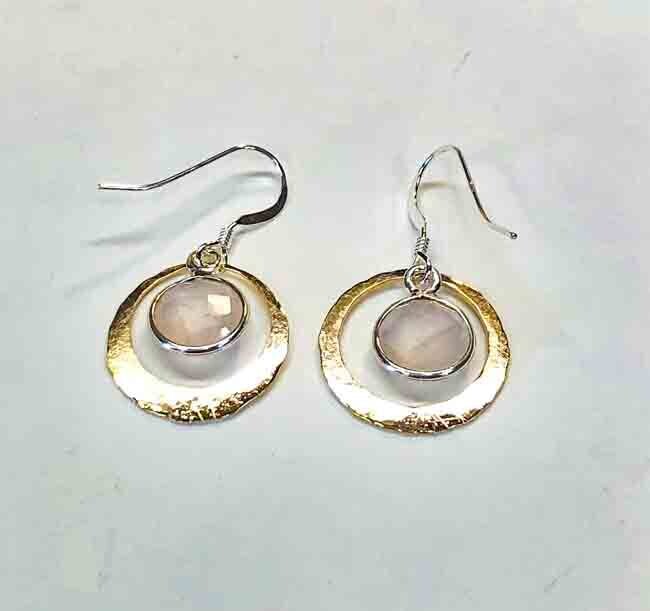 MIXED METALS QUARTZ EARRINGS