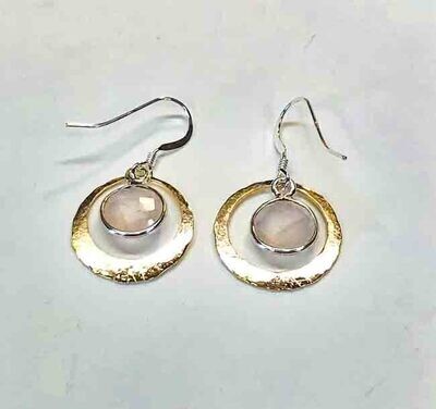 MIXED METALS QUARTZ EARRINGS