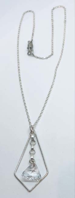 SILVER KITE STYLE TRI CZ NECKLACE